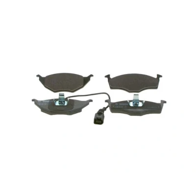 Abbildung von BOSCH 0 986 424 632 Bremsbelagsatz Low Metallic mit integriertem Verschleißsensor Kolbenclip, Anti Quietsch Blech AUDI: A2