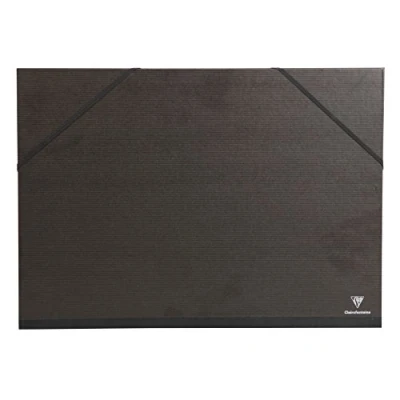 Abbildung von Clairefontaine 44800C Kraft Zeichenmappe (Gummizug, Rücken 30 mm, DIN A3+, innen: 29,7 x 42 cm, außen: 32 45 ideal zur Aufbewahrung Ihrer Werke) schwarz
