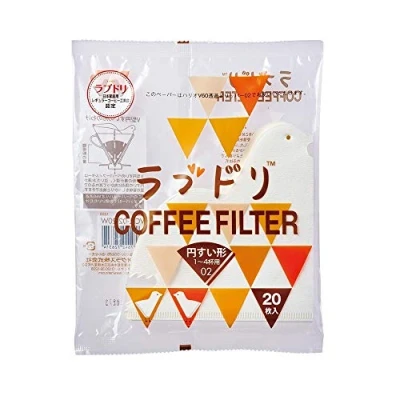 Abbildung von Hario Love Bird Filterpapier für Dripper 02, 20 Stück, von FROG.coffee