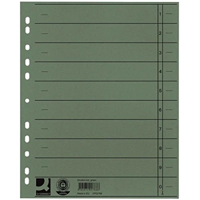 Abbildung von Connect Trennblätter A4 230g/qm durchgefärbt grün VE=100 Stück