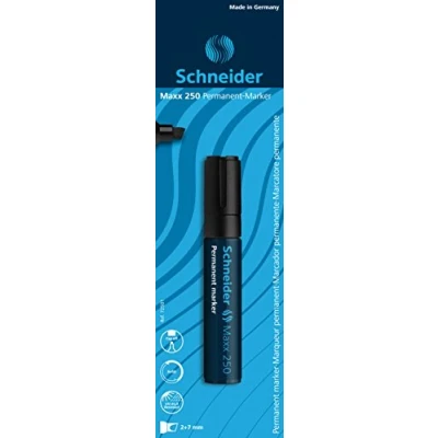 Abbildung von 5 x Schneider Permanentmarker Maxx 250 2+7 mm schwarz Blisterkarte