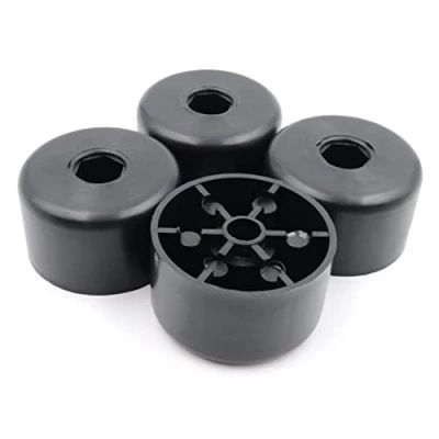 Abbildung von Design61 4er Set Kunststoff Möbelgleiter Möbelfuß Sofa Sessel mit Innensechskant Ø 50 x H 30 mm schwarz