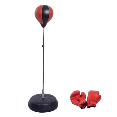 Abbildung von HOMCOM Punchingball Standbox Training 125/131/138/145cm höhenverstellbar Schwarz+Rot
