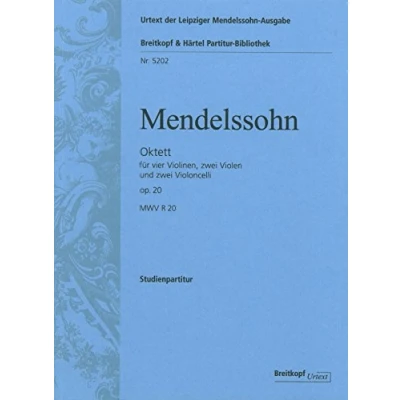 Abbildung von Oktett MWV R 20 (op. 20) Urtext nach der Leipziger Mendelssohn Gesamtausgabe Studienpartitur (PB 5202)
