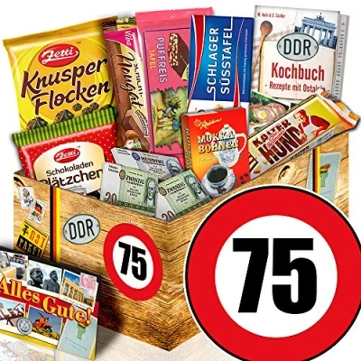 Abbildung von Geschenk zum 75. Geburtstag/Schoko Ostpaket/Geschenke 75 Geburtstag Mann