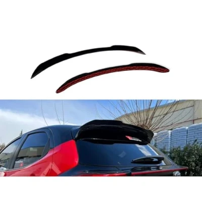 Abbildung von AUTO STYLE Dachspoiler (Spoiler Cap) kompatibel mit Toyota Yaris (P21) 2020 inkl. GR Sport (ABS Glänzend Schwarz)