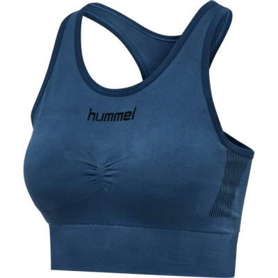 Abbildung von Hummel First Seamless Sportbh mit mittlerer Stützkraft, Damen, Größe: 42/44, Dark denim