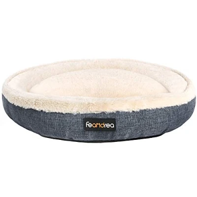 Abbildung von Feandrea Hundebett, Hundekorb, Katzenbett, Donut, Ø 75 cm, dunkelgrau PGW075G01