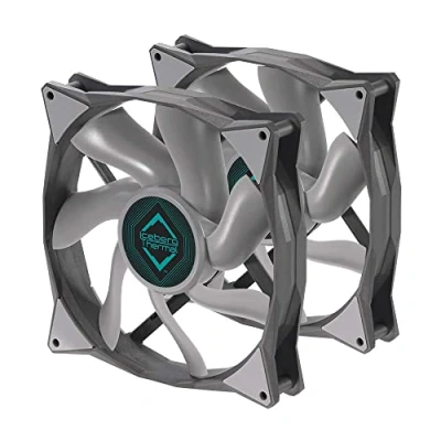Abbildung von Iceberg Thermal IceGALE 140 mm PWM Premium Gehäuselüfter 2er Pack, Grau