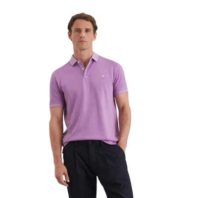 Abbildung von Marc O&#039;Polo Kurzarmshaped Poloshirt, Herren, Größe: Large, Lilac lust