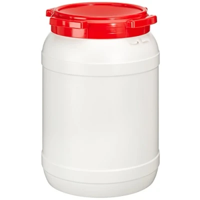 Abbildung von neoLab HDPE Weithalsfass mit Schraubdeckel, Weiß/Rot, 20L Kapazität