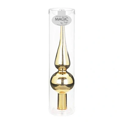Abbildung von Inge glas Christbaumspitzen 26cm Weihnachtsbaumspitzen matt glänzend Baumspitze Spitze Christbaumschmuck (Brokatgold Gold Glanz)