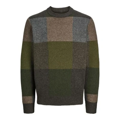Abbildung von Jack &amp; Jones Premium Kariert Strickpullover, Herren, Größe: Small, Deep depths