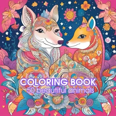 Abbildung von 50 Animal Adventures: A Coloring Book for Kids: Color, Learn, and Discover Amazing Animals