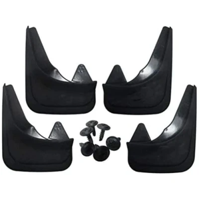 Abbildung von XtremeAuto® Universal Schmutzfänger für vorne und hinten, mit Laptopaufkleber, schwarz XAMudflaps1
