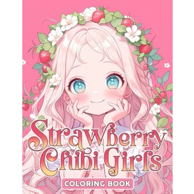 Abbildung von Strawberry Girls Chibi Coloring Book: Adorable Berry themed Girl Pages With Sweet Scenes Illustrations For All Ages To Relax And Relieve Stress