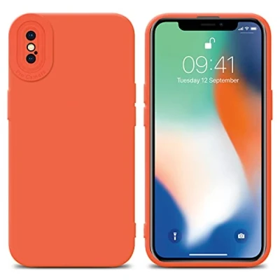 Abbildung von Cadorabo Hülle kompatibel mit Apple iPhone XS MAX Schutzhülle TPU Silikon Case Liquid Design Kameraschutz Slim Kratzfest Weiche Gummi Rundumschutz für in Orange