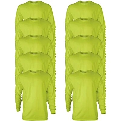 Abbildung von Gildan Unisex Langärmliges T shirt aus Ultra baumwolle, Stil G2400 Shirt, Safety Green (3er pack), XXL