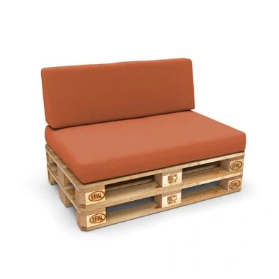 Abbildung von POKAR Palettenkissen Palettenauflagen mit abnehmbarem Bezug Palettenmöbel Palettensofa 2er Set: Sitzkissen 120x80 + Rückenlehne 120x40, Orange