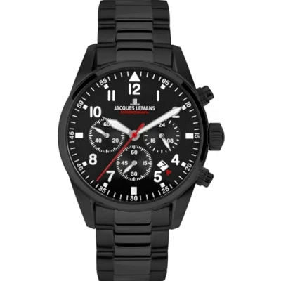 Abbildung von Jacques Lemans 42 2H Herrenuhr Chronograph Sport Schwarz