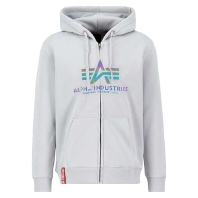 Abbildung von Alpha Industries Basic ZIP Hoody Sweatjacke, Herren, Größe: Large, Pastel grey