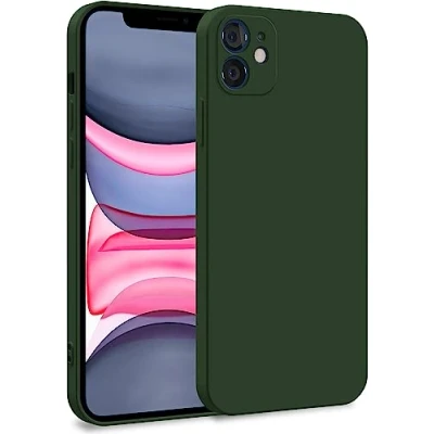 Abbildung von MyGadget Hülle kompatibel mit iPhone 11 Zweilagige Handyhülle Kameraschutz Cover Innenfutter &amp; Silikon außen Olive Grün