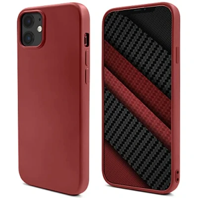 Abbildung von Moozy Lifestyle. Hülle für iPhone 12 Mini, Vintage Rosa Silikon Handyhülle Schutzhülle mit Mattem Finish und Weichem Mikrofaserfutter
