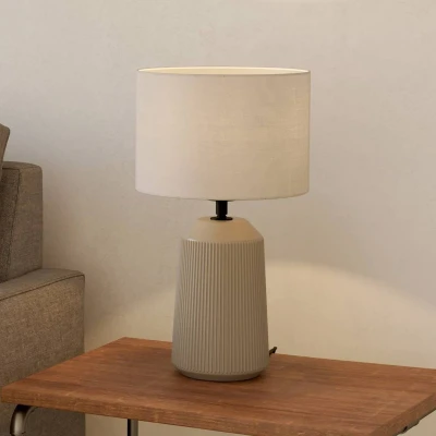 Abbildung von Eglo 900823 Tischleuchte CAPALBIO Keramik sandfarben E27 1X40W H:41cm Ø23cm mit Kabelschalter