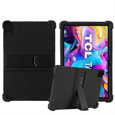 Abbildung von GIOPUEY Hülle Kompatibel mit TCL TAB 10 Gen 2 Ständer Weiche TPU Silikon Schutzhülle Airbag Sturzschutz Case Black