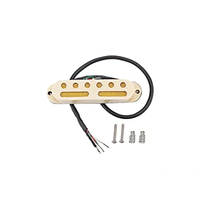 Abbildung von Alnicov Gitarren Hot Rails Tonabnehmer, Dual Coil 4 Drähte Mini Humbucker Hals Tonabnehmer für ST Stratocaster Gitarrenteile
