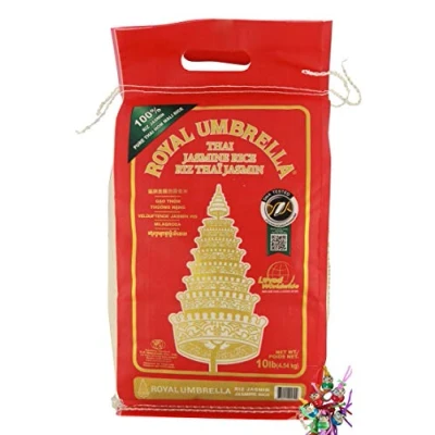 Abbildung von yoaxia ® Marke Set [ 4,54kg ] ROYAL UMBRELLA Thai Jasmin Reis/Thai Hom Mali Jasmine Rice + ein kleiner Glücksanhänger gratis