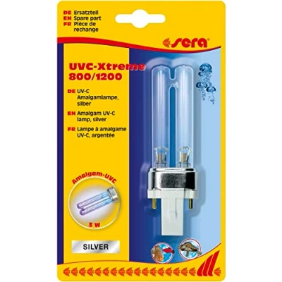 Abbildung von Sera Aquariendeko UV C Amalgamlampe silber 5 W für 800, 1200 (vor 2022)