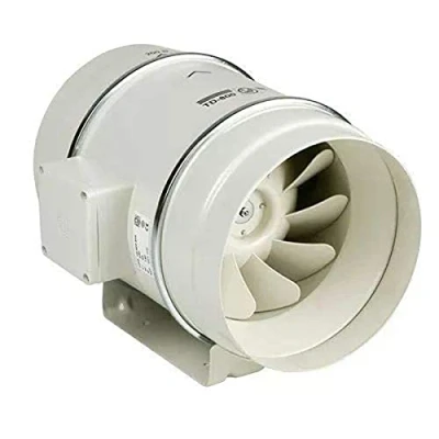 Abbildung von THERMEX Kanalventilator TD 350/125 Scandic, ø125 mm, Luftdurchsatz 360/280 m3/h bei 0 Pa, Energieverbrauch 22 30 W. Horizontal oder vertikal zu montieren.