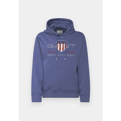Abbildung von GANT Archive Shield Hoodie Sweatshirt, Damen, Größe: Large, Dusty navy