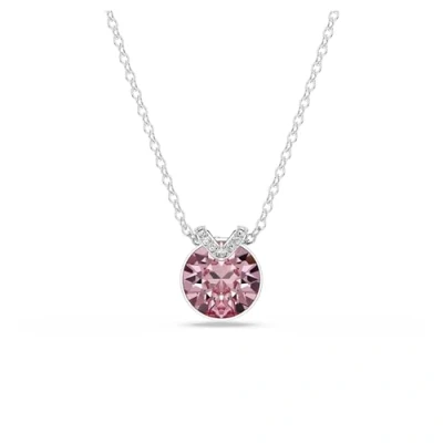 Abbildung von Swarovski Bella V Round CUT Halskette, Damen, Größe: One Size, Pink