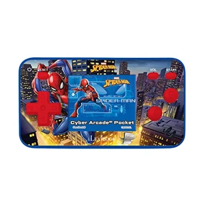 Abbildung von Lexibook JL1895SP Spider Man Cyber Arcade Pocket Tragbare Spielkonsole, 150 Gaming, LCD, Batteriebetrieben, Rot/Blau