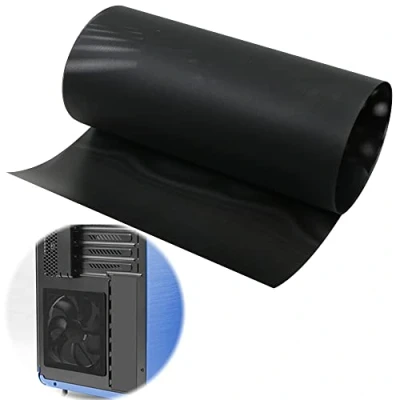 Abbildung von duozoanz Staubnetzfilter Lüfterabdeckung PC Lüfter Staub Filter 29 * 100cm Staubschutzabdeckung aus PVC zum Staubschutz Computer Lüftergitter Computerkühler Ventilator Staubdicht, Schwarz