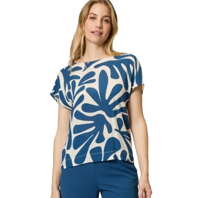 Abbildung von zero Tshirt print, Damen, Größe: 34, Creamblue