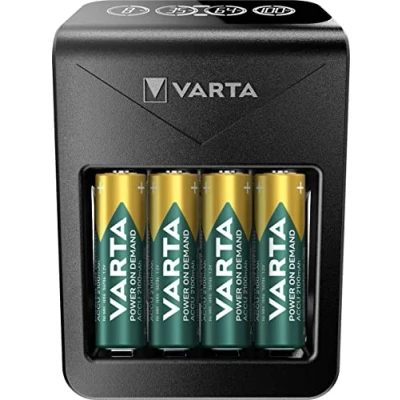 Abbildung von VARTA Akku Ladegerät inkl. 4X AA 2100mAh Akku, Batterieladegerät für AA/AAA/9V &amp; USB Geräte, Power on Demand LCD Charger+, Einzelschachtladung [Exklusiv bei Amazon]