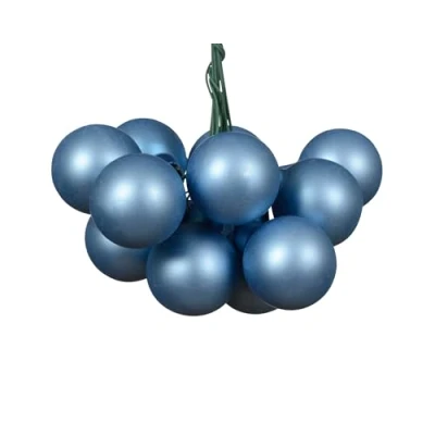 Abbildung von Decoris season decorations Weihnachtsbaumkugel, Weihnachtskugeln am Draht 2,5cm Glas 12 Stück Eisblau matt