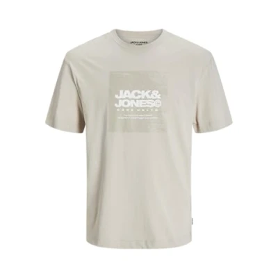 Abbildung von JACK &amp; JONES Herren Jcoaero Front Print Tee Crew Neck T Shirt, Moonbeam, S EU