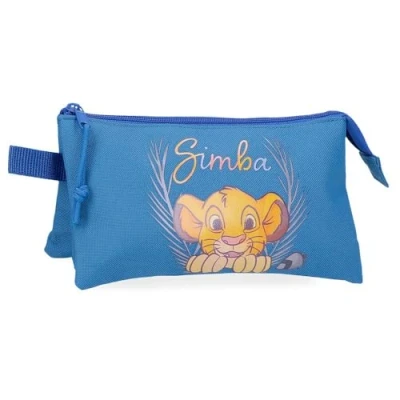 Abbildung von Joumma Disney Simba Federmäppchen, Camouflage, blau, 22 x 12 5 cm, Polyester, 1,32 l, Talla única, Dreifachmäppchen