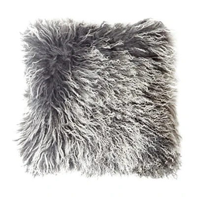 Abbildung von Reissner Lammfelle Tibet Lammfell Kissenbezug langflorig 30x30cm JAY33 Farbe dunkelgrau (Tops)