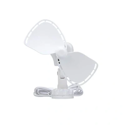 Abbildung von SEEKR by Caframo Unisex Erwachsene Ultimate 12 Volt Ventilator mit 2 Geschwindigkeiten, Direktkabel, Weiß, 5.25&quot; x 2.5&quot; 8.0&quot;