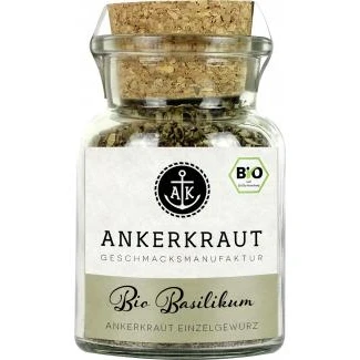 Abbildung von Ankerkraut Bio Basilikum, Köstliches Küchenkraut, 25 g im Korkenglas, lecker Einzel Gewürz in Qualität zum Kochen