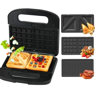 Abbildung von Extralink Smart Life Grill Sandwich &amp;amp Waffeleisen SJ 37A Toaster 1000W, mit 3 austauschbaren Platten