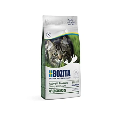 Abbildung von BOZITA Active &amp; Sterilised Getreidefrei Lamm Trockenfutter für erwachsene hauptsächlich draußen lebende Katzen, 10 kg