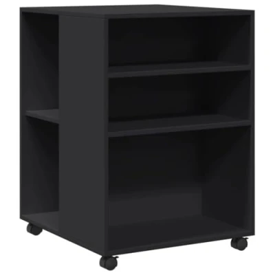 Abbildung von vidaXL Aktenschrank Beistelltisch mit Rollen Schwarz 55x60x78 cm Holzwerkstoff (1 St)