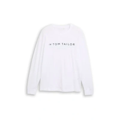 Abbildung von TOM Tailor Langarmshirt, Herren, Größe: Small, White