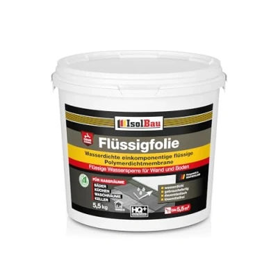 Abbildung von Isolbau Flüssigfolie 5,5kg Dichtfolie für Bad, Dusche &amp; Küche Wand Boden Lösemittelfreie, wasserdichte Abdichtung Dichtmasse Badabdichtung